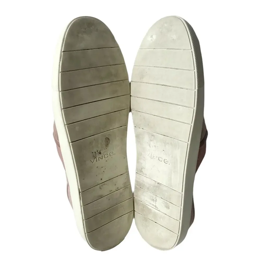 Vince Blair Suede Slip On Platform Sneakers Size 9 Pink Academia Minimalist